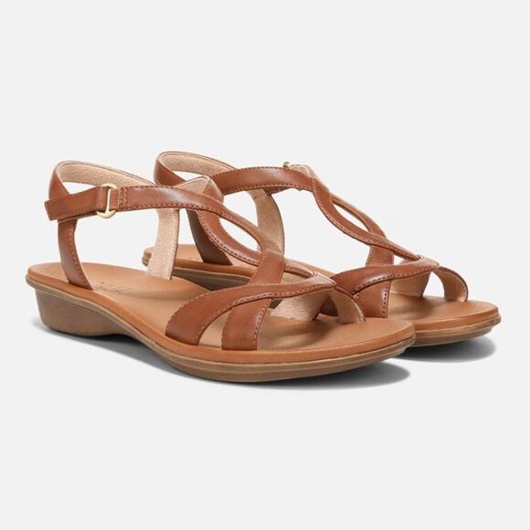 NEW SOUL Naturalizer Women Solo Metallic Comfort Strappy Sandals Size 9.5W Brown - Picture 1 of 5